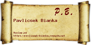 Pavlicsek Bianka névjegykártya