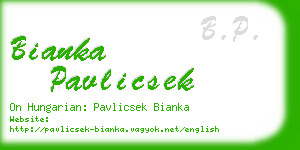 bianka pavlicsek business card